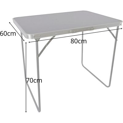 9. Klappbarer Campingtisch 80 x 60 x 70 cm, Grau