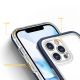 4. Klare 3-in-1-Hülle für iPhone 12 Pro, blauer Rahmen, Gel-Cover