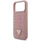 6. Guess Strass Dreieck Logo Hülle für iPhone 17 Pro Max - Rosa
