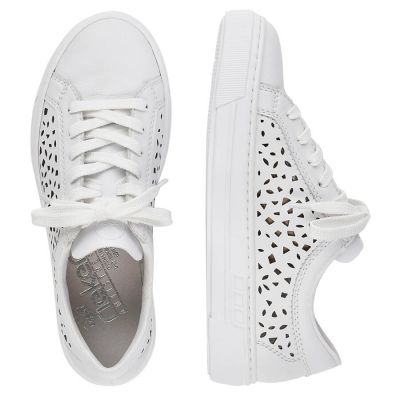 23. Rieker W RKR641 Leder Komfortschuhe weiß