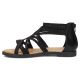 3. Schwarze römische Sandalen für Damen, Filippo DS7897