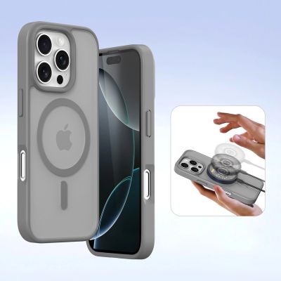 6. Dux Ducis Lawa Lederhülle für iPhone 16 Pro Max mit abnehmbarer magnetischer Brieftasche - Grau
