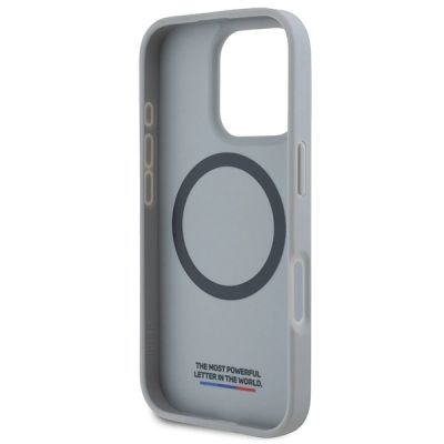 7. BMW M Carbon Tricolor Line MagSafe Hülle für iPhone 16 Pro – Grau