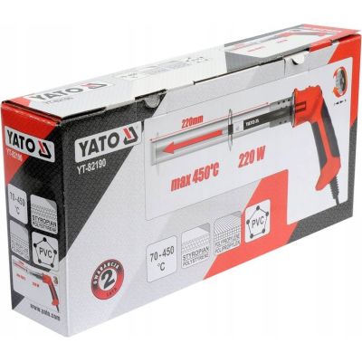 3. Yato YT-82190 Heißluftpistole/Thermoschneider 450 °C 220 W Orange, Stahl