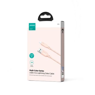 3. Joyroom Multi-Color Series S-A34 USB-A / Lightning 3A-Kabel 1 m – Rosa