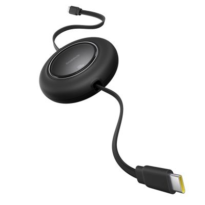 5. Baseus Free2Pull Mini 100W Einziehbares USB-C-Kabel – USB-C 2 m – Schwarz