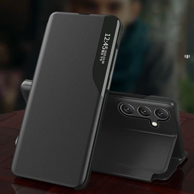 8. Eco Leather View Case für Xiaomi Redmi Note 12 Pro+ mit Klappständer schwarz