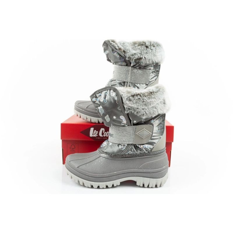 10. Lee Cooper Winterstiefel Kinder isolierte Schneestiefel für Mädchen Grau