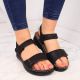 4. eVento W EVE223D schwarze Keilsandalen 