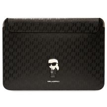 Karl Lagerfeld Saffiano Monogram Ikonik Tasche für einen 14-Zoll-Laptop – Schwarz