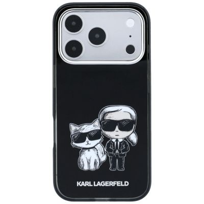 3. Karl Lagerfeld IML Karl&Choupette Bodies Sketch Print MagSafe Hülle für iPhone 17 Pro / 18 Pro - Schwarz