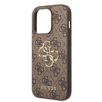 6. Guess GUHCP15L4GMGBR iPhone 15 Pro 6,1" braun/braunes Hardcase 4G Big Metal Logo