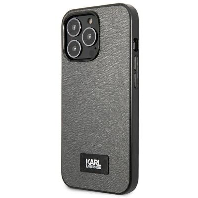 2. Karl Lagerfeld Saffiano Plaque Case für iPhone 13 Pro / 13 6.1" - Silber