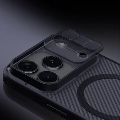 9. Nillkin CamShield Pro MagSafe-kompatible Hülle für iPhone 17 Pro – Transparent Schwarz