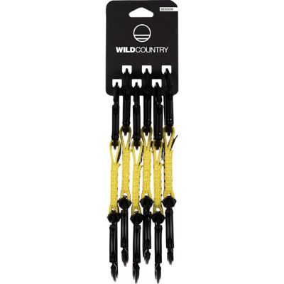 Wild Country 40-0000002003-0975-2 Kletterkarabiner mit Verriegelungsverschluss Schwarz, Gelb 6 Stück.