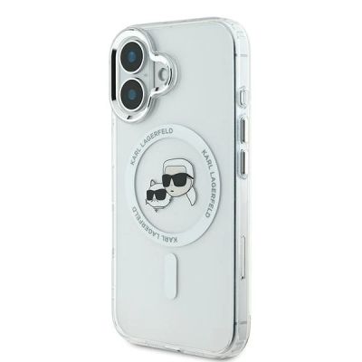 2. Karl Lagerfeld IML Metal Karl&Choupette Head MagSafe Hülle für iPhone 16 - Weiß