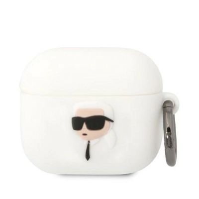 Karl Lagerfeld KLA3RUNIKH AirPods 3 Cover weiß/weiß Silikon Karl Head 3D