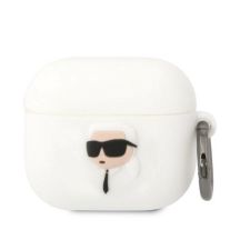 Karl Lagerfeld KLA3RUNIKH AirPods 3 Cover weiß/weiß Silikon Karl Head 3D