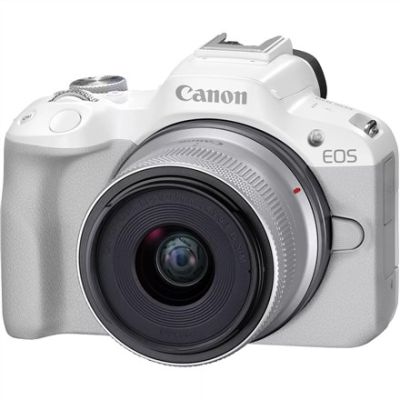 18. Canon EOS R50, Weiß + RF-S 18-45mm F4.5-6.3 IS STM Kit, spiegellose Kamera, 24,2 MP CMOS, 6000 x 4000 Pixel, Weiß
