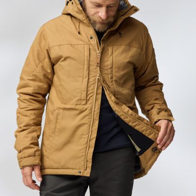 4. Fjällräven Skogsö Padded Jacket M Herren Winterjacke mit Kapuze, braun (F82279-232)
