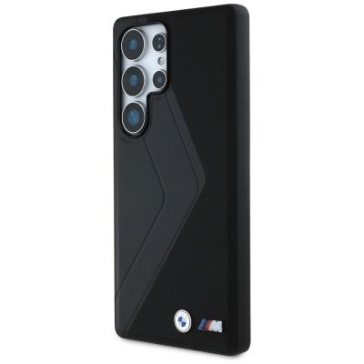 2. BMW Leather Oversized Stripes MagSafe Case für Samsung Galaxy S25 Ultra - Schwarz