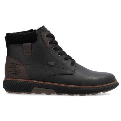26. Gefütterte wasserdichte Herren-Lederstiefeletten in Schwarz Rieker B3343-00