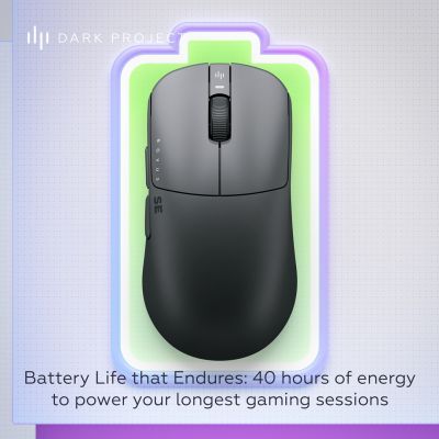 10. Dark Project Novus SE Kabellose Gaming-Maus, beidhändig bedienbar, kabellos (RF) + USB Typ-C, optisch, 26.000 DPI