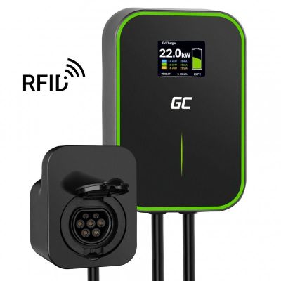 4. Green Cell Wallbox EV PowerBox 22kW Ladegerät mit Steckdose und RFID