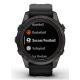 13. Garmin Fenix 7S Pro 42 mm Saphirgrau Titan DLC Uhr mit schwarzem Armband
