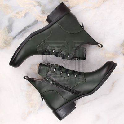 8. Jezzi W JEZ412B isolierte flache Stiefeletten, grün