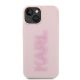 3. Karl Lagerfeld 3D Rubber Glitter Logo Hülle für iPhone 15 – Rosa
