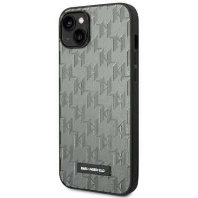 2. Karl Lagerfeld KLHCP14MSAKLHPG iPhone 14 Plus 6,7 "Hardcase grau / graues Saffiano Mono Metal Logo