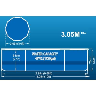 7. Ovaler Rahmenpool 305 x 76 cm, extrem robust, 12015V63