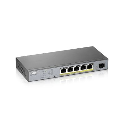 7. Zyxel GS1350-6HP 6-Port PoE-Switch (PoE+: 3; PoE++: 2) 60W Managed Gigabit