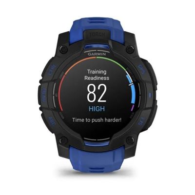 10. GARMIN Instinct 3 AMOLED 45mm Schwarz/Blitzblau Smartwatch
