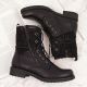 6. Jezzi W JEZ254A Arbeitsstiefel mit Schnürung und Reißverschluss, schwarz