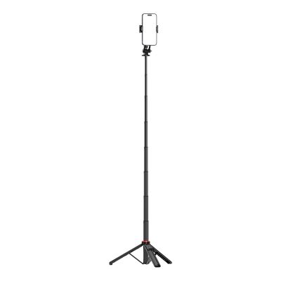 10. Selfie Stick WC1Y2S Teleskopstativ 1,3 m aus Aluminiumlegierung mit Telefonhalter – Schwarz