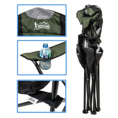 8. LUX Faltbarer Campingstuhl 60x60x105cm Grün-Schwarz