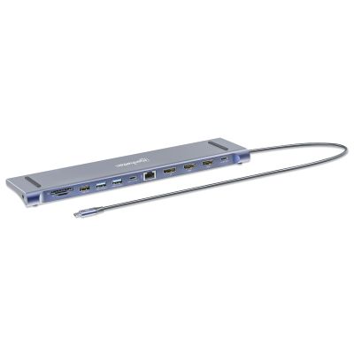 5. MANHATTAN 12-in-1 4K Dockingstation 1xHDMI 2xDP 3xUSB-A