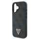 6. Guess Umhängetasche aus Leder mit Metall-Logo und Strass für iPhone 16 – Schwarz