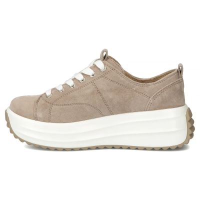 7. Beige Damen-Plateauschuhe aus Leder, Modell Filippo DP6795