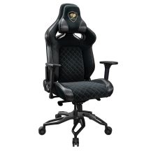 COUGAR CGR-T2F-GLB Universeller Gaming-Stuhl mit gepolsterter, bezogener Sitzfläche, Schwarz