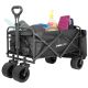 9. Deluxe Faltbarer Reise- und Strandbuggy 90x57x73-96cm mit Griff, Schwarz