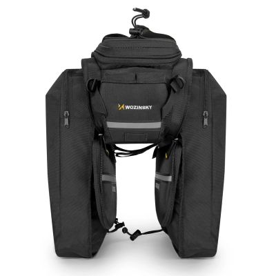 8. Wozinsky große Fahrradgepäckträgertasche 35l + Regenschutz schwarz (WBB19BK)
