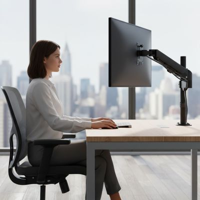 13. MACLEAN Monitorhalterung, Gasfeder, 17"-32", 2-10 kg, Schwarz MC-135