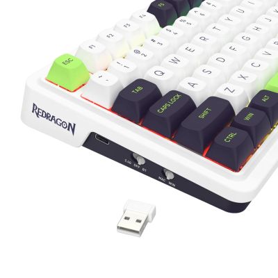 10. REDRAGON K686WBG-RGB-MAX Eisa Max Tastatur USB + RF Wireless + Bluetooth Weiß, Schwarz
