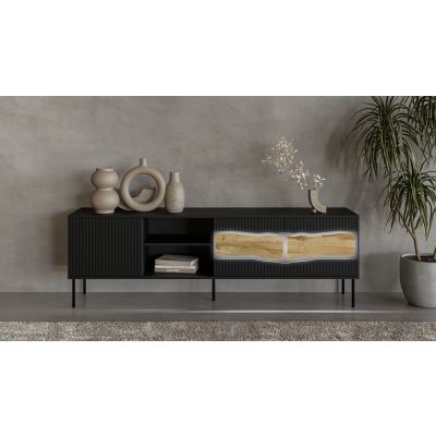 6. INSERTO 3D1W TV-Schrank 190x40x61,5 schwarz + LED