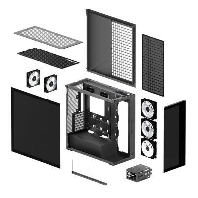 8. CASE MIDITOWER EATX Gehäuse ohne Netzteil XTENDER Schwarz ACPCC00018A ARCTIC