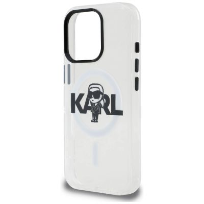 6. Karl Lagerfeld IML Karl Sketch Logo MagSafe Hülle für iPhone 16 Pro Max – Transparent