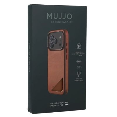 16. Mujjo Lederhülle in Hellbraun für iPhone 17 Pro